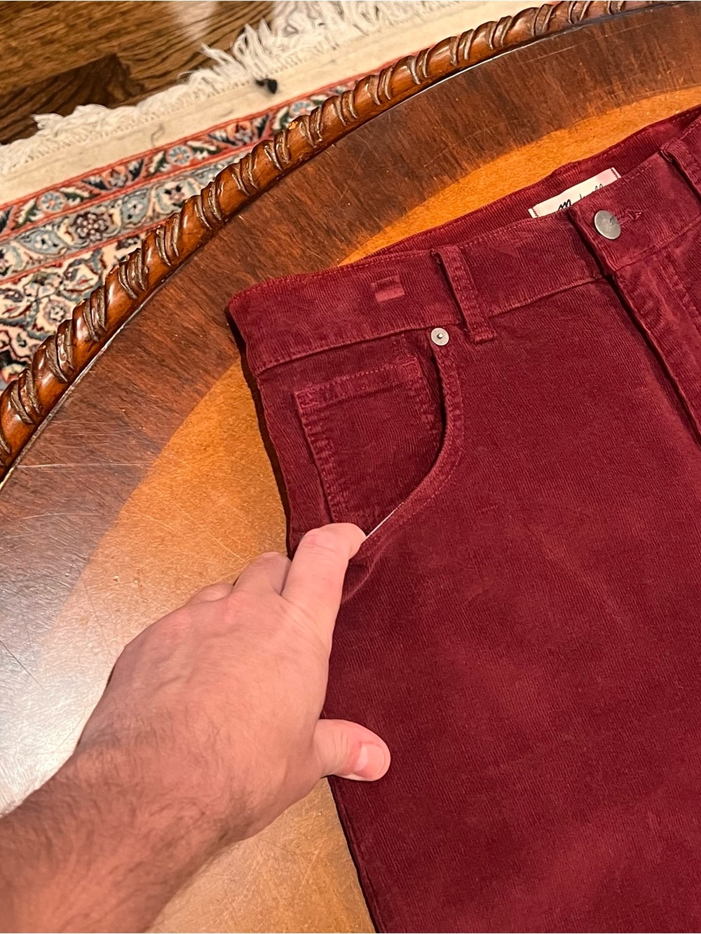 Madewell Women’s Superwide-Leg Pant Burgundy Corduroy 28 - Picture 8 of 16